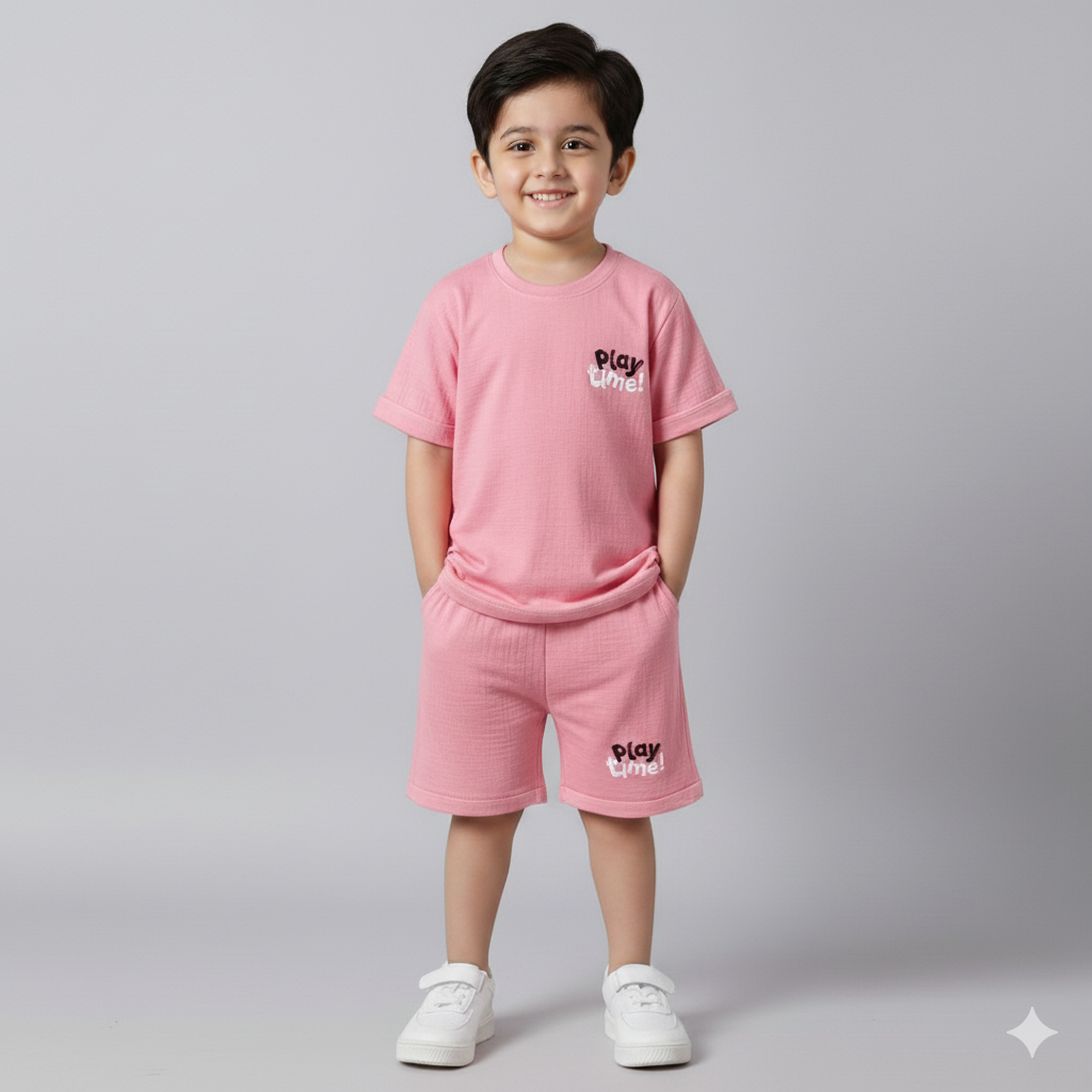 Adorable Kids' Playtime & Smile Three-Piece Sets - Soft & Stylish Shorts Outfits